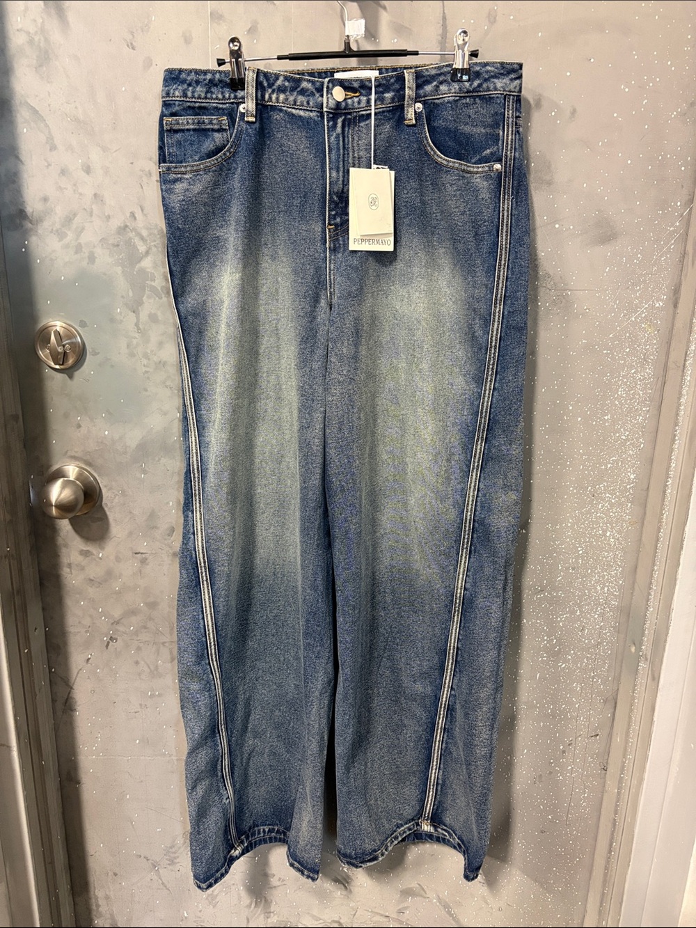 Peppermayo Denim Blue Jeans Wide Leg NWT size 8
